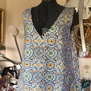 Handmade. Beautiful colors green, terracota. “V” neck you will love it.